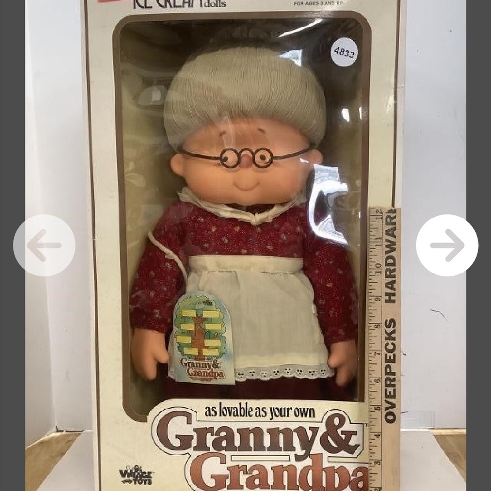 Granny Doll in Red Dress with Cream Apron